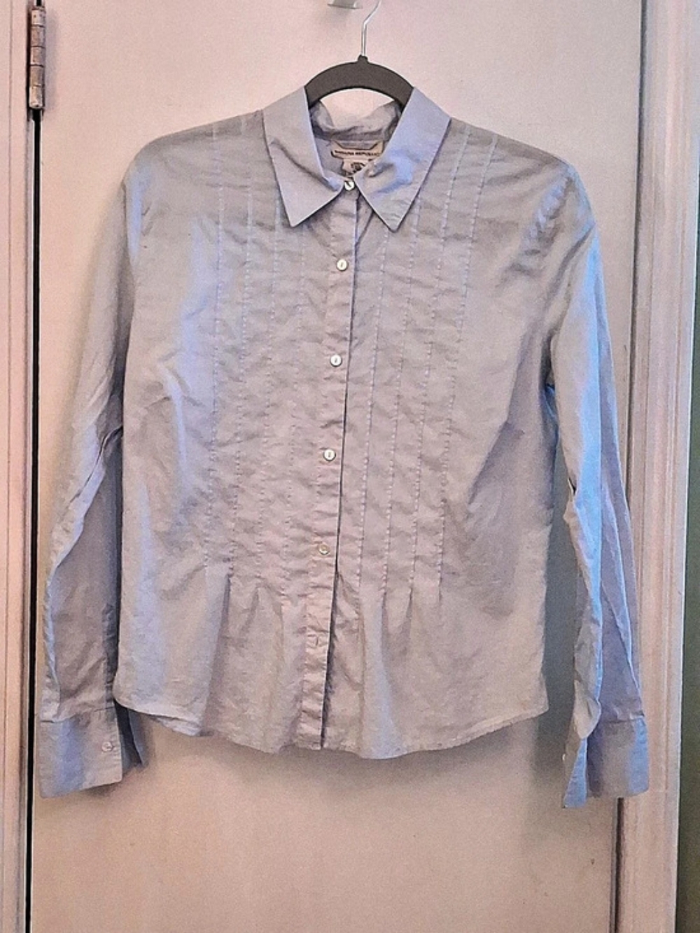 Banana Republic Striped Cotton Button Down in Blue Medium
